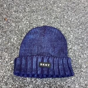 DKNY girls blue beanie hat